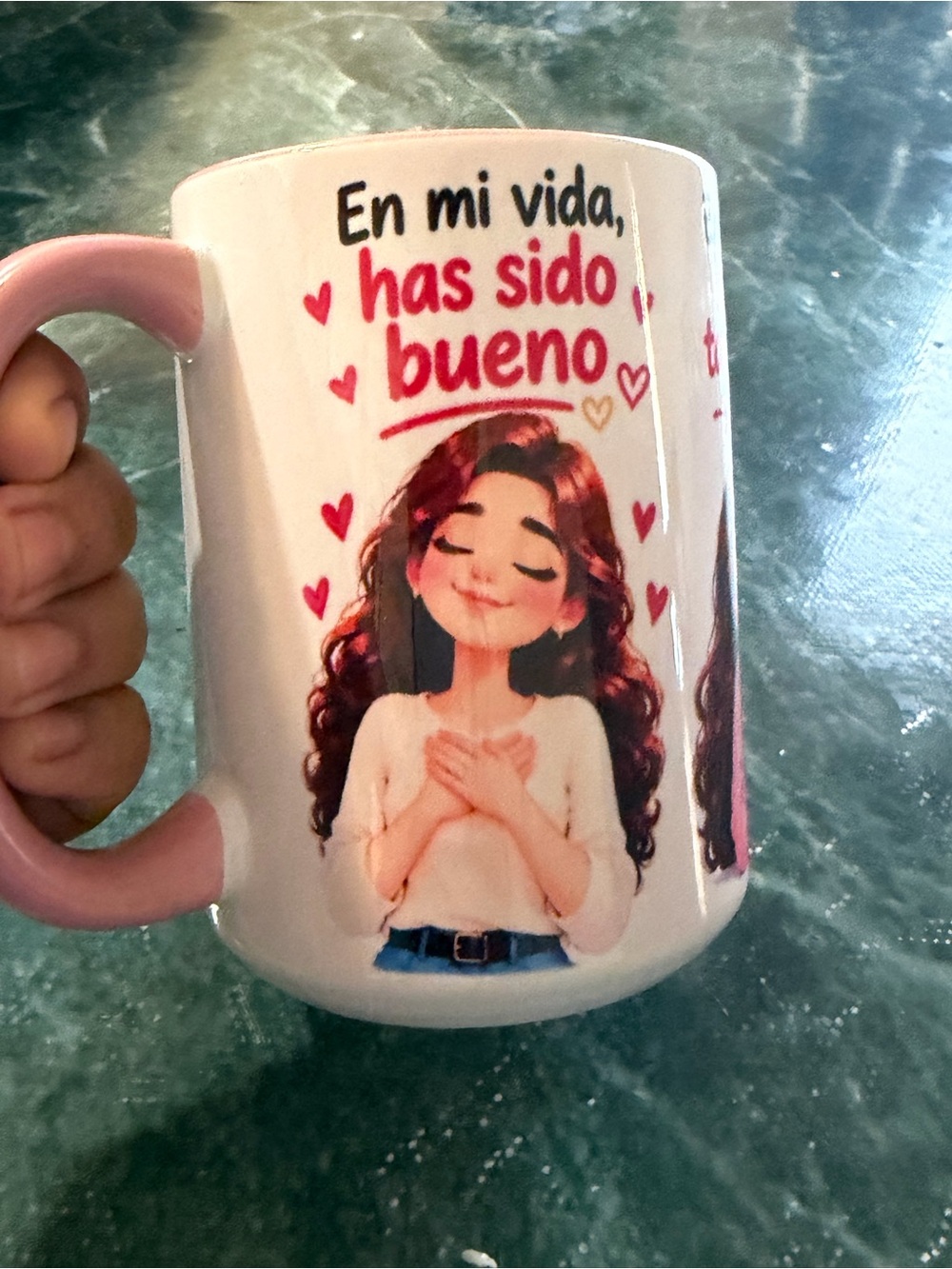 Pink Handle Inspirational Ceramic Mug - Women Bath & Body Gift